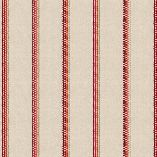AMOUR STRIPE: REGAL RED - Embroidery Print Curtains Fabrics Online for Home in India