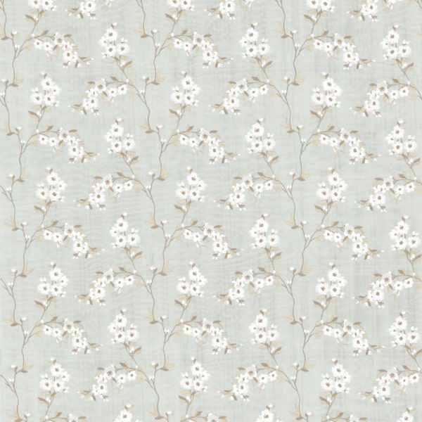 SUDBURY: CORNSILK - Embroidered Cotton Fabric for Curtains & Blinds