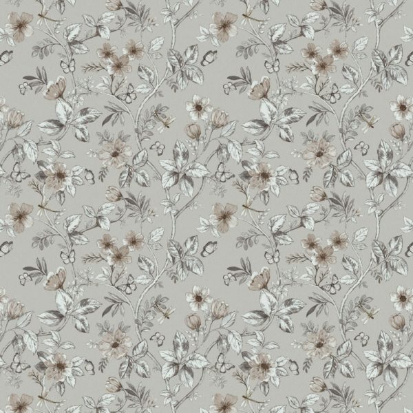ANEMONE: FAWN - Modern Floral Printed Fabrics for Curtains, Blinds, Upholstery, Cushions